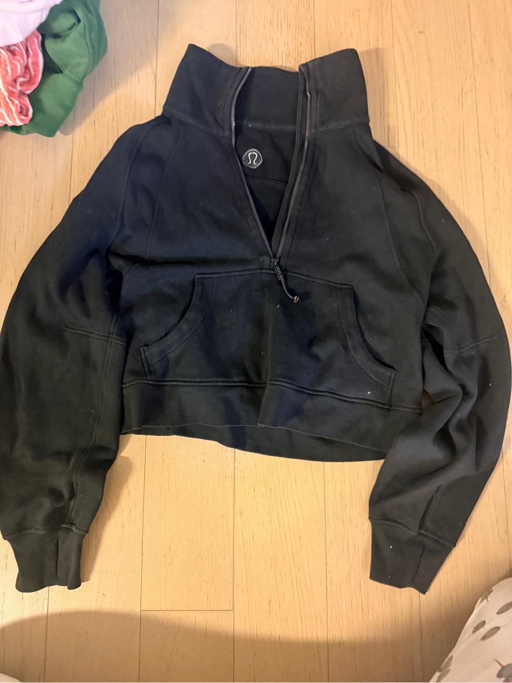 lululemon athletica Black Cropped Quarter-Zip Hoodie